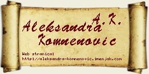 Aleksandra Komnenović vizit kartica
